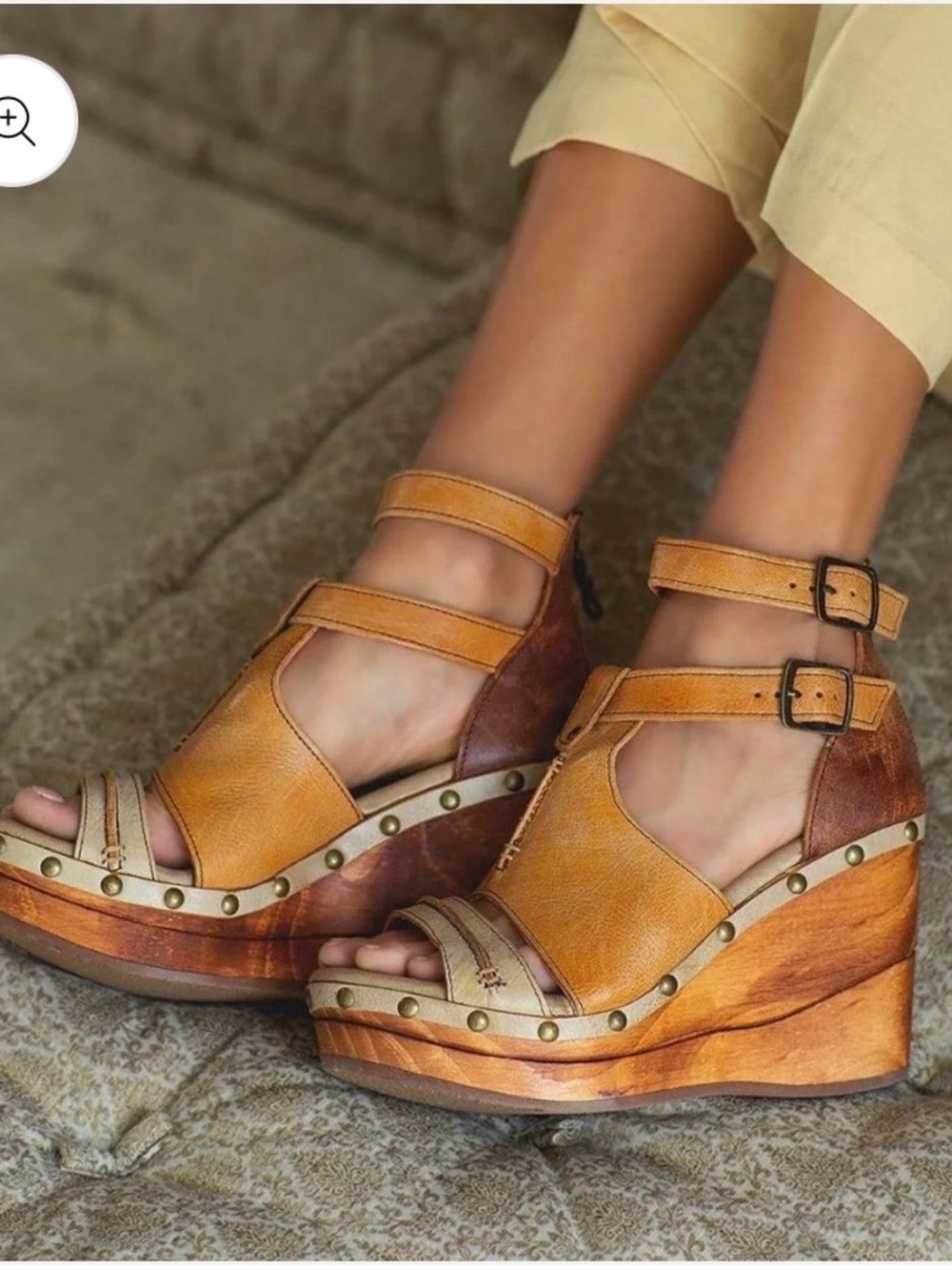 Bed Stu Princess Yellow Leather Open-Toe Ankle-Strap Sandals